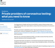 Private Providers Of Coronavirus Testing  What You Need To Know - GOV UK